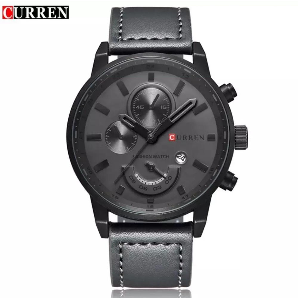 Curren gray mens watch, stainless steel mens watch